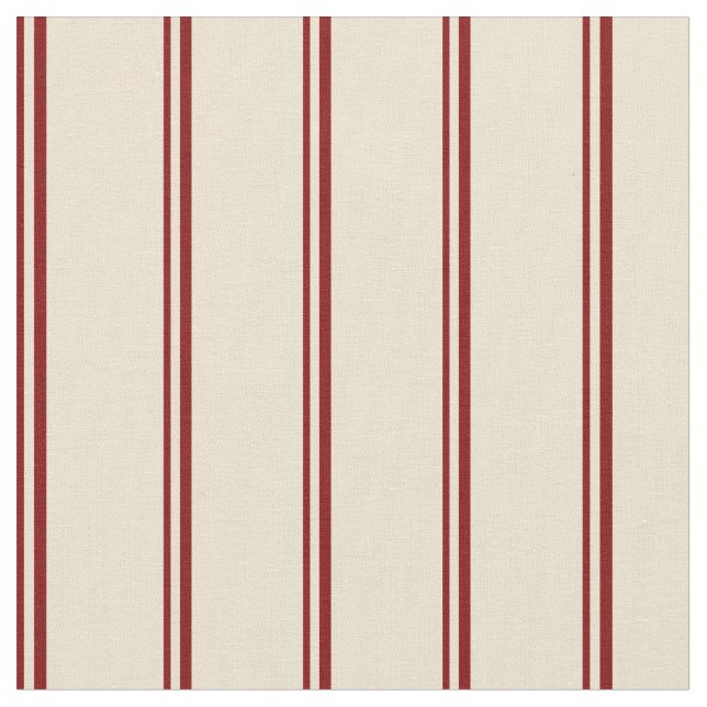 Maroon & Beige Färgad Linjer Tyg (Närbild)