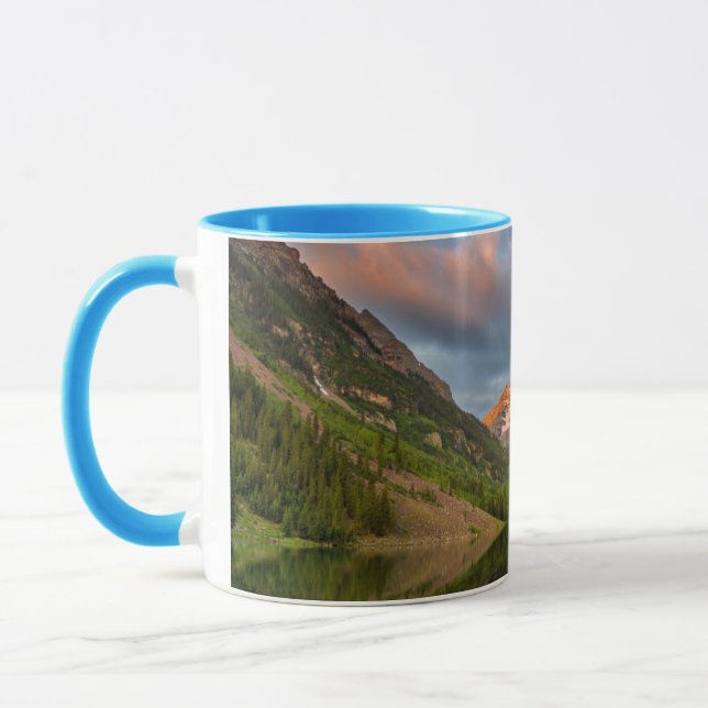 Maroon Bells reflekteras i lugna Maroon Lake 2 Mugg (Vänster)