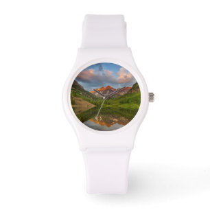 Maroon Bells speglas i lugna Maroon Lake 2 Armbandsur