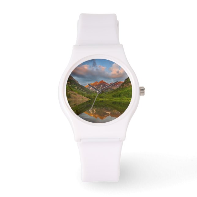 Maroon Bells speglas i lugna Maroon Lake 2 Armbandsur (Framsida)