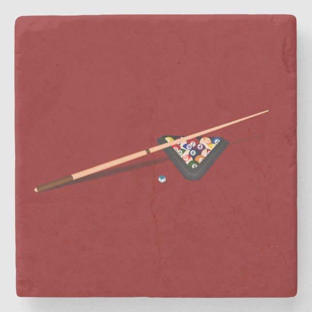 Maroon Billiard Bord Stenunderlägg (Framsidan)