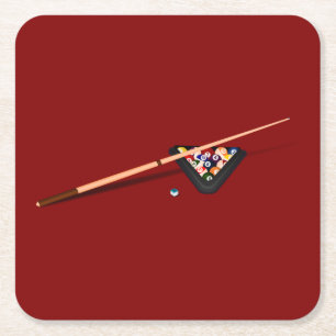 Maroon Billiard Bord Underlägg Papper Kvadrat