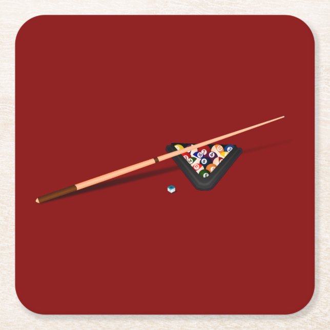 Maroon Billiard Bord Underlägg Papper Kvadrat (Framsidan)