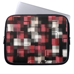 Maroon Black White Abstrakt Play Laptop Sleeve