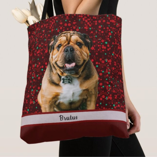 Maroon Burgundy Brown Hund Photo Tygkasse (Skapare uppladdad)
