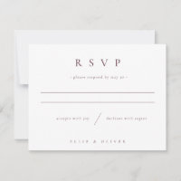 Maroon Burgundy Modern Minimal Wedding