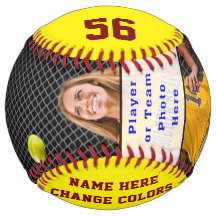 Maroon Burgundy PHOTO Personlig Softball Boll