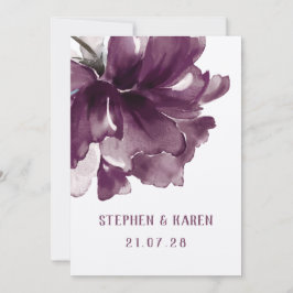 Maroon Burgundy Poppy Elegant bröllop Inbjudningar