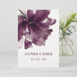 Maroon Burgundy Poppy Elegant bröllop Inbjudningar