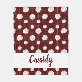 Maroon CheerLedare Pom Pom Mönster Fleecefilt