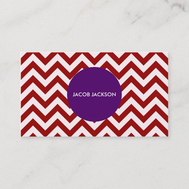 Maroon Chevron Visitkort (Framsida)