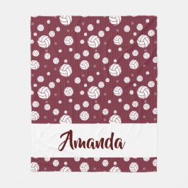 Maroon Chevron Volleyball Mönster Fleecefilt