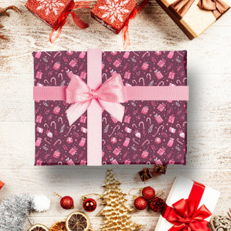 MAROON CHRISTMAS FESTIVE CANDY DEKORATION PRESENTPAPPER