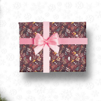 MAROON CHRISTMAS FESTIVE DEKORATION FEATHER BLOMMI PRESENTPAPPER