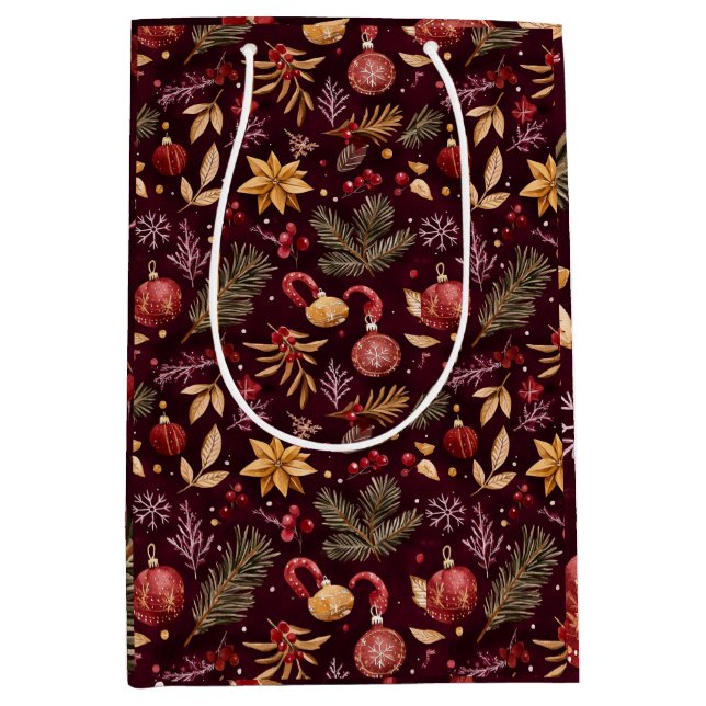 MAROON CHRISTMAS FESTIVE DEKORATION GOLDEN BLOMMIG (Framsidan)