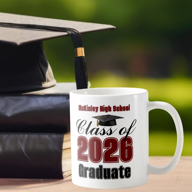 Maroon Class of 2026 Graduation Keepsake Kaffemugg (Skapare uppladdad)