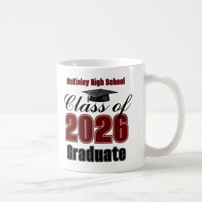 Maroon Class of 2026 Graduation Keepsake Kaffemugg (Höger)