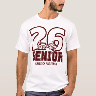 Maroon Class of 2026 Graduation T Shirt