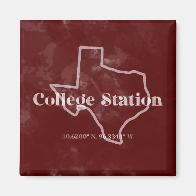 Maroon College Station TX Magnet (Framsidan)
