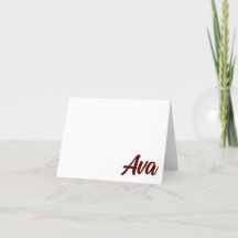 MAROON College Station, TX Personlig Note Card