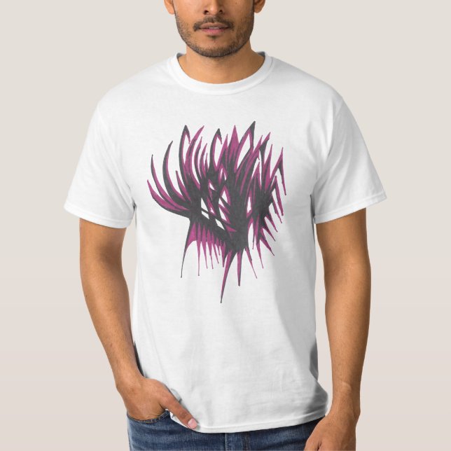 Maroon Colorful Abstract Tribal Tattoo Art T Shirt (Framsida)