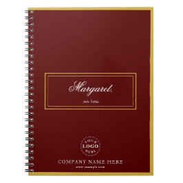 Maroon Custom Spiral Notebook with Name & Logo Anteckningsbok