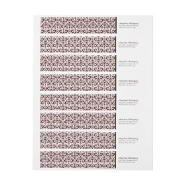 Maroon Damask Pattern Studenten Etikettband