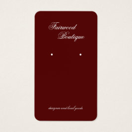 Maroon Deep Red Jewelry Display Card Visitkort
