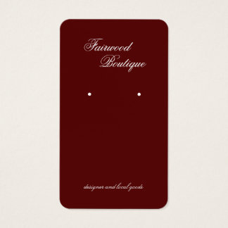 Maroon Deep Red Jewelry Display Card Visitkort