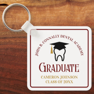Maroon Dental School Anpassningsbar Studenten Gift Nyckelring
