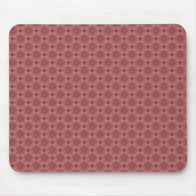 Maroon Elegant Circles Mousepad Musmatta (Framsidan)