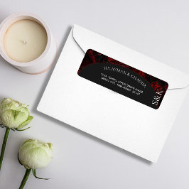 Maroon Elegant Islamic Bröllop Returadress Etikett