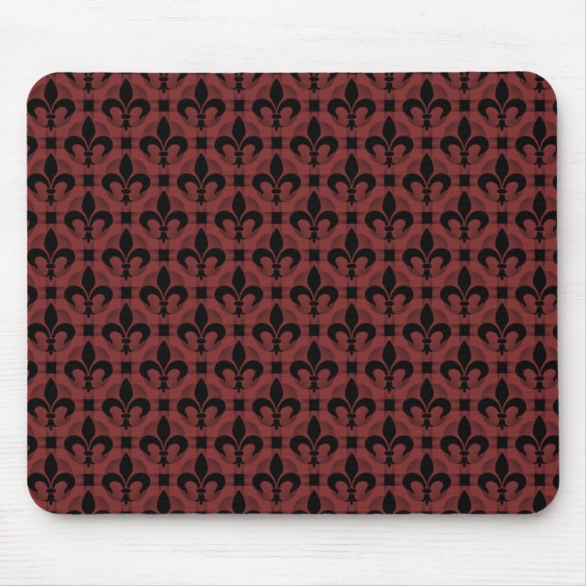 Maroon Finare Fleur de lis Mousepad Musmatta (Framsidan)