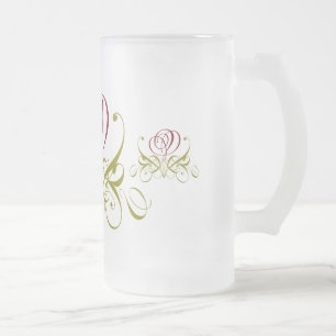 Maroon Flourish Ro Frostat Ölglas