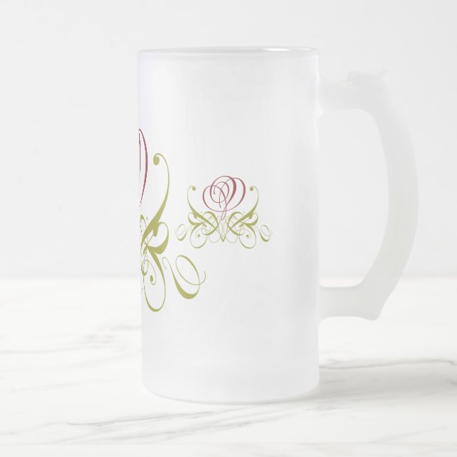 Maroon Flourish Ro Frostat Ölglas (Höger)