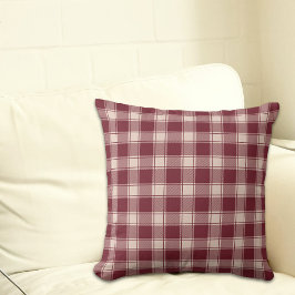 Maroon Gingham Fall Autumn Dekorativ kudde