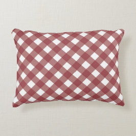 Maroon Gingham Print Accent Pillow Prydnadskudde