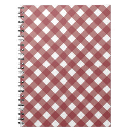 Maroon Gingham Tryckt Anteckningsbok Journal