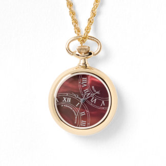 Maroon Glass RN Pocket Watch Armbandsur