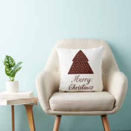 Maroon glitter julgran-god jul kudde