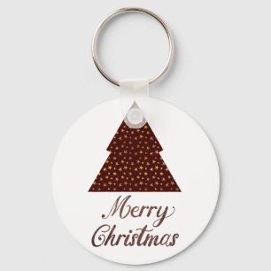 Maroon glitter julgran-god jul nyckelring