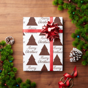Maroon glitter julgran-god jul presentpapper