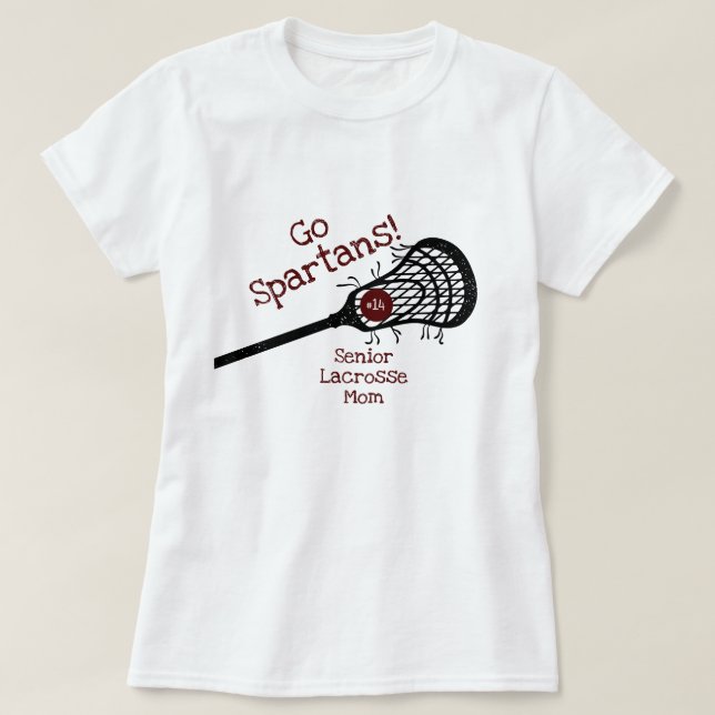 Maroon Go Team Lacrosse Mamma T Shirt (Design framsida)