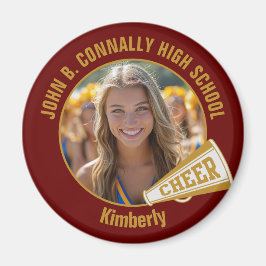 Maroon Gold Cheerleader Foto Högstadiet Magnet