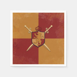 Maroon & Gold Royal Knight Griffin Sköld Party Pappersservett