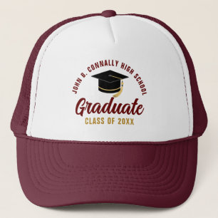 Maroon Graduate Anpassad Klass 2026 Examen Keps