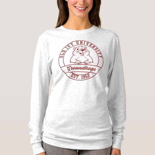 Maroon Groundhogs Long Sleeve T-shirt - Dam (Framsida)