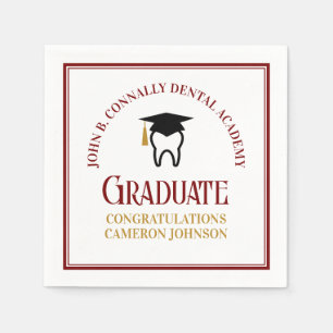 Maroon Guld Dental School Anpassningsbar Studentfe Pappersservett