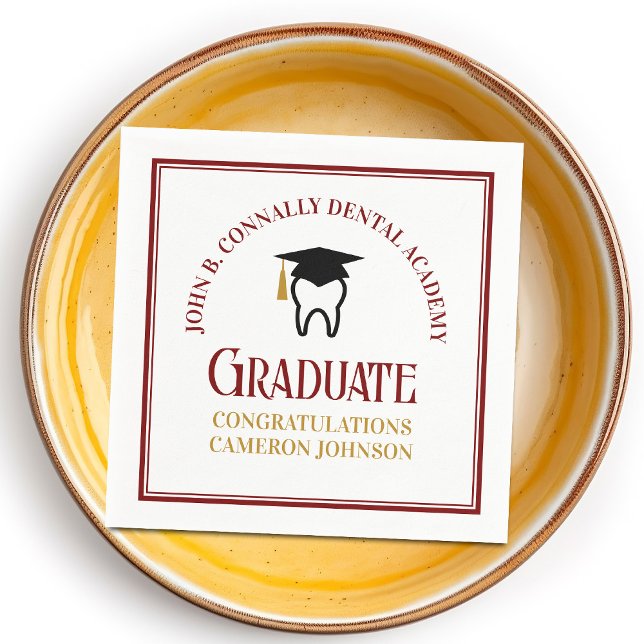 Maroon Guld Dental School Anpassningsbar Studentfe Pappersservett (Skapare uppladdad)