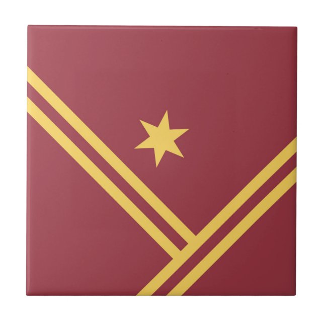 Maroon Guld Diagonal Rand Star Modern Graphic Kakelplatta (Framsidan)